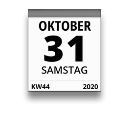 Kalender für Samstag, 31. OKTOBER 2020 (Woche 44)