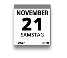 Kalender für Samstag, 21. NOVEMBER 2020 (Woche 47)