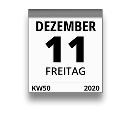 Kalender für Freitag, 11. DEZEMBER 2020 (Woche 50)