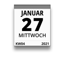 Kalender für Mittwoch, 27. JANUAR 2021 (Woche 04)