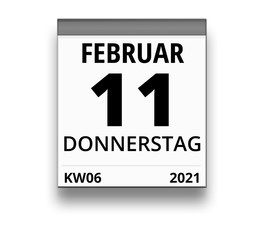 Kalender für Donnerstag, 11. FEBRUAR 2021 (Woche 06)