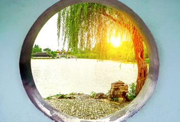 Obraz na płótnie Canvas Yangzhou Slender West Lake Wuting Bridge