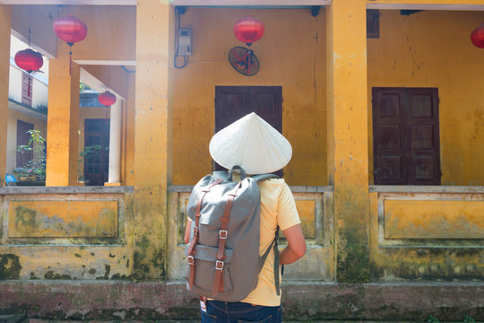 Tourist is sightseeing Old town Hoi An Vietnam.