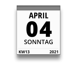 Kalender für Sonntag, 4. APRIL 2021 (Woche 13)