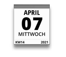 Kalender für Mittwoch, 7. APRIL 2021 (Woche 14)