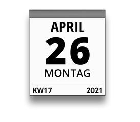 Kalender für Montag, 26. APRIL 2021 (Woche 17)