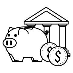 piggy savings economy icons