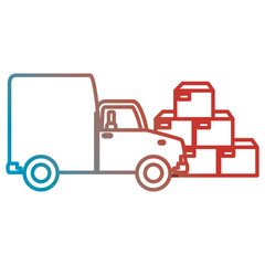 pile carton boxes with truck