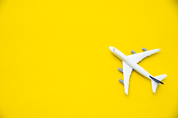 Top view for Airplane models on a yellow background.