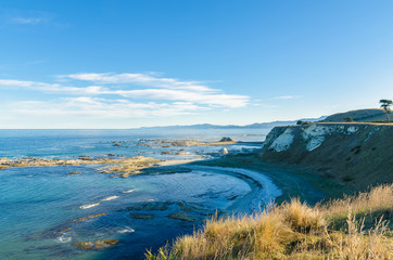Beautiful landscape view from the Point Kean Viewpoint, Kaikoura New Zealand.