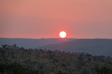 Sonnenuntergang, Marakele, Nylstroom, Limpopo, Südafrika, Afrika