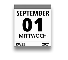 Kalender für Mittwoch, 1. SEPTEMBER 2021 (Woche 35)
