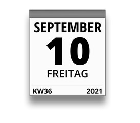 Kalender für Freitag, 10. SEPTEMBER 2021 (Woche 36)