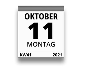 Kalender für Montag, 11. OKTOBER 2021 (Woche 41)