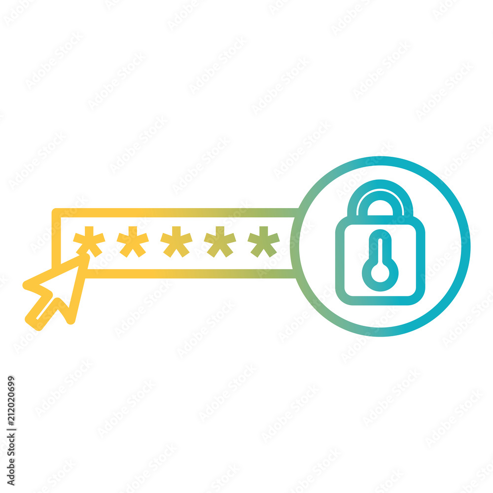 Poster security password with padlock