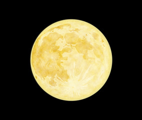 夜空に浮かぶ黄色い満月