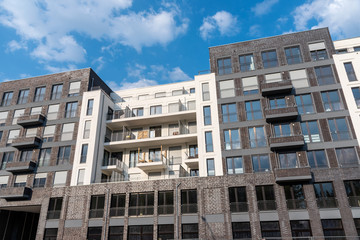 Modern apartment building seen in Berlin, Germany