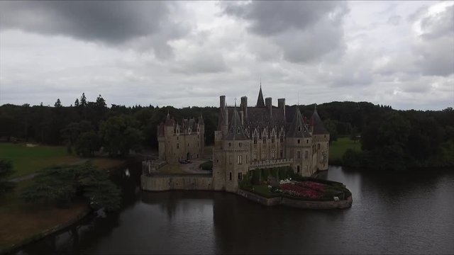 Chateau de la Bretesche, Missillac, Bretagne, France. Aerial footage of this amazing castle.