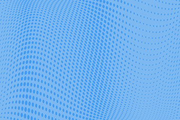 Fototapeta premium Blue wave halftone pattern. Pop art style. Digital gradient. Vector illustration