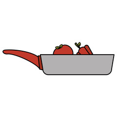 Fototapeta premium kitchen pan with vegetables icon