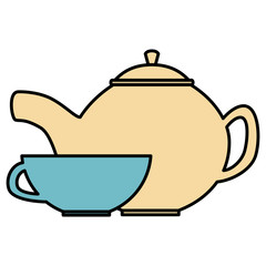 utensil teapot with cup
