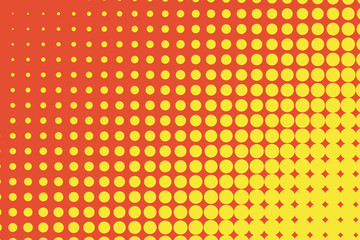 Yellow-orange halftone pattern. Pop art style. Digital gradient. Vector illustration