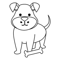 Obraz premium cute dog pet with bone character