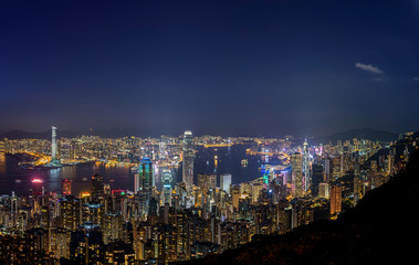 The best skyline of Hong Kong at night