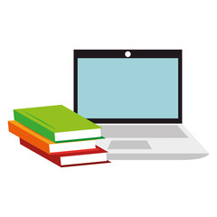 Fototapeta premium education text books with laptop