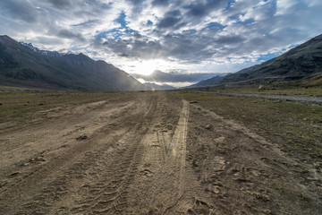 Fototapeta na wymiar Roads in Zanskar Valley, Ladakh