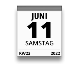 Kalender für Samstag, 11. JUNI 2022 (Woche 23)