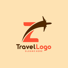 Flat Modern Z Initial Travel logo designs concept vector