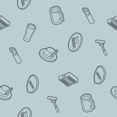 Octoberfest outline isometric pattern