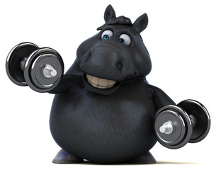 Naklejka premium Fun horse - 3D Illustration