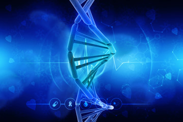 3d render of dna structure, abstract background

