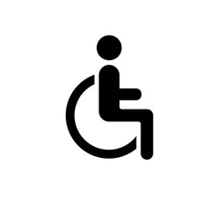 wheelchair icon. vector sign denoting a place for the disabled.