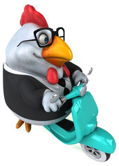 Fun chicken - 3D Illustration