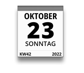 Kalender für Sonntag, 23. OKTOBER 2022 (Woche 42)