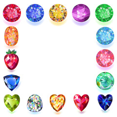 Set of colored gems