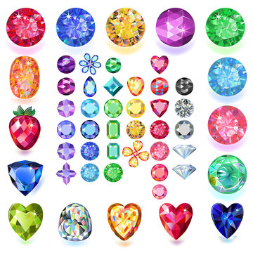 Set of colored gems