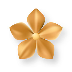 Golden metal pattern flower five petal
