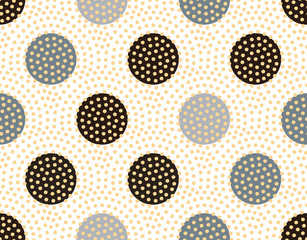 asian style seamless pattern with scales and dots in silver and ivory