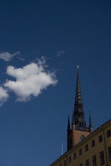 Fototapeta na wymiar Church in Stockholm at Riddarfjärden