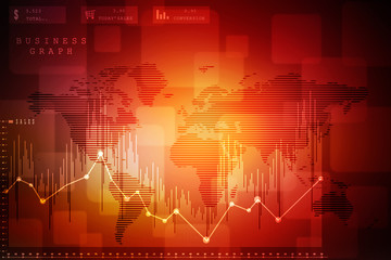 2d rendering Stock market online business concept. business Graph