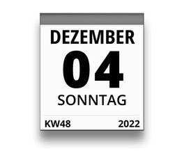 Kalender für Sonntag, 4. DEZEMBER 2022 (Woche 48)