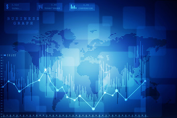 2d rendering Stock market online business concept. business Graph