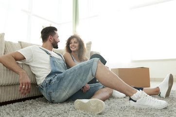 Happy family plans its future in a new home.
