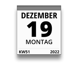 Kalender für Montag, 19. DEZEMBER 2022 (Woche 51)