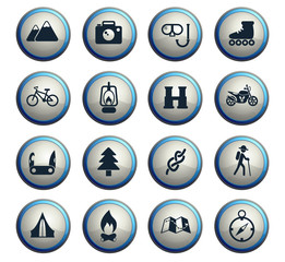 active recreation icon set