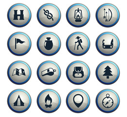 day of scouts icon set